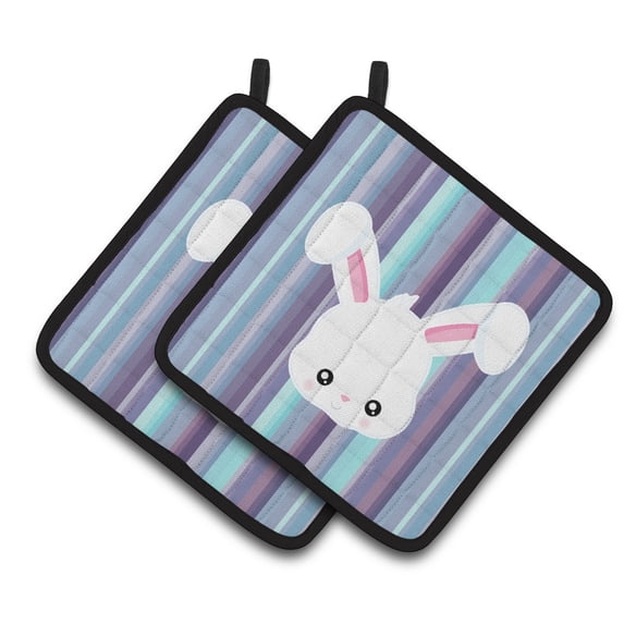 Caroline's Treasures Rabbit Face Pair of Pot Holders