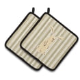 thumbnail image 1 of Caroline's Treasures Rabbit on Stripes Pair of Pot Holders, 1 of 3