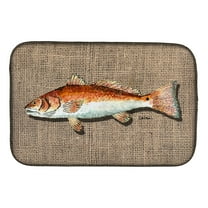 Caroline's Treasures Red Fish Dish Drying Mat