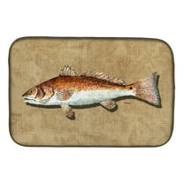 Caroline's Treasures Red Fish Dish Drying Mat