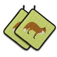 thumbnail image 1 of Caroline's Treasures Red Fox Green Pair of Pot Holders, 1 of 3