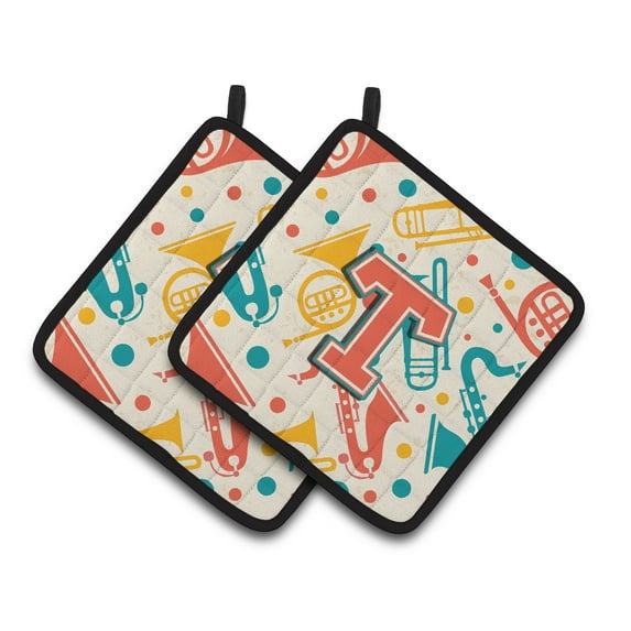 Caroline's Treasures Retro Musical Instruments Potholder (Set of 2)