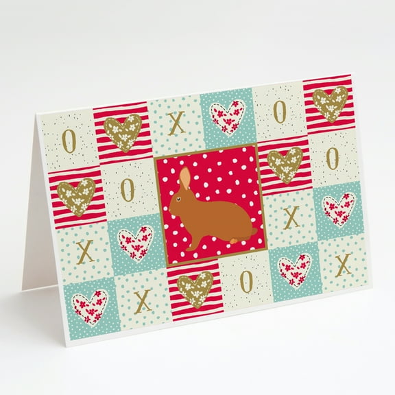 Rex Rabbit Love Greeting Cards and Envelopes Pack of 8