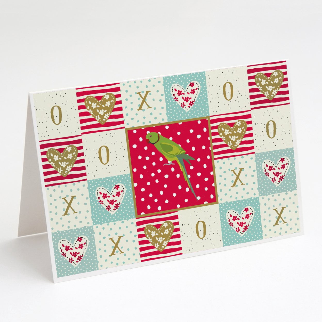 Ring-Necked Parakeet Love Greeting Cards and Envelopes Pack of 8