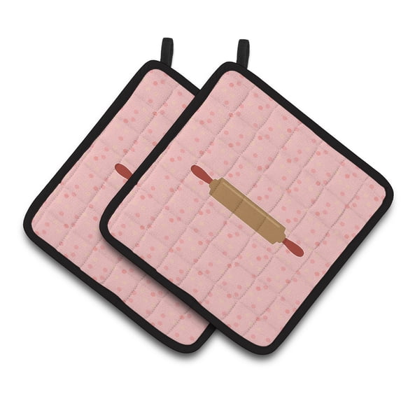 Caroline's Treasures Rolling Pin Pink Pair of Pot Holders