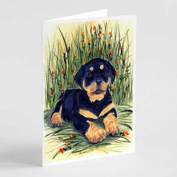 Rottweiler Greeting Cards and Envelopes Pack of 8
