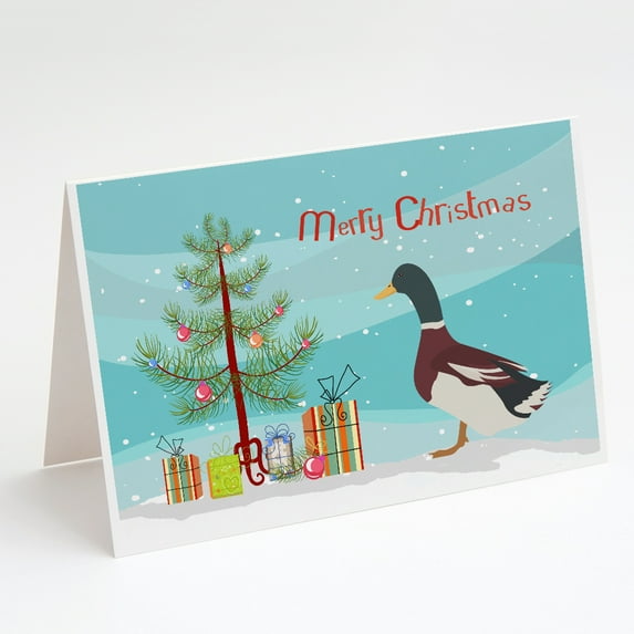 Rouen Duck Christmas Greeting Cards and Envelopes Pack of 8