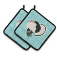 thumbnail image 1 of Caroline's Treasures Royal Palm Turkey Blue Check Pair of Pot Holders, 1 of 3