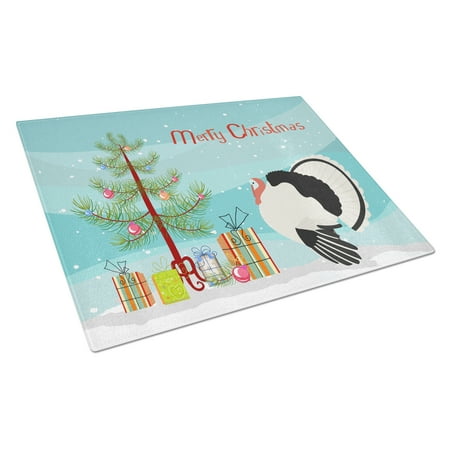 Caroline's Treasures Royal Palm Turkey Christmas Glass Cutting Board Large