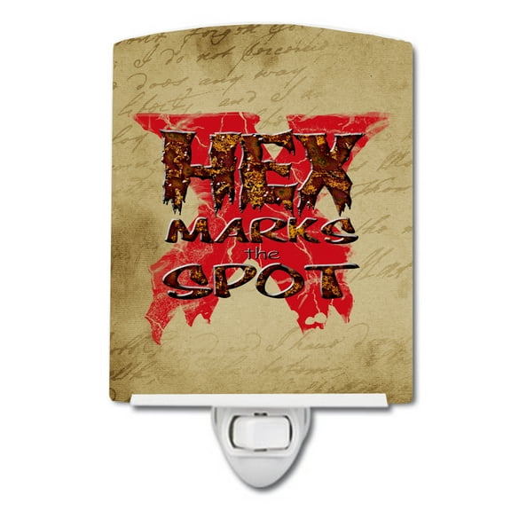 Caroline's Treasures SB3006CNL Hex marks the spot Halloween Ceramic Night Light, 6x4x3", multicolor
