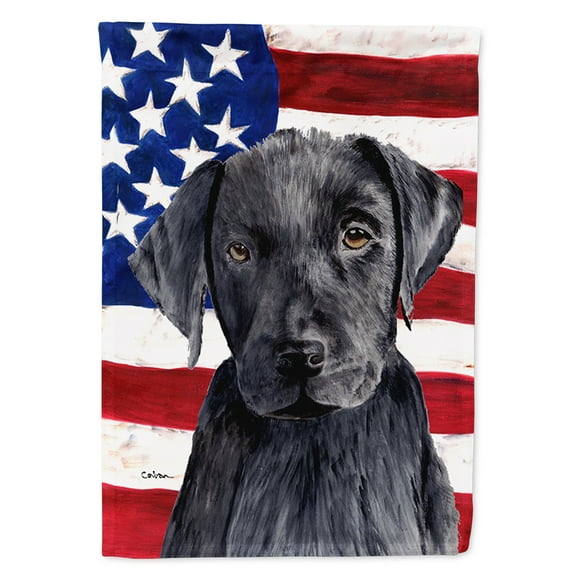 Carolines Treasures SC9012GF USA American Flag with Labrador Flag, Small, Multicolor