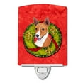 thumbnail image 1 of Caroline's Treasures SC9089CNL Basenji Christmas Wreath Ceramic Night Light, 6x4x3", multicolor, 1 of 2