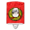 thumbnail image 1 of Shih Tzu Christmas Wreath Ceramic Night Light, 1 of 2
