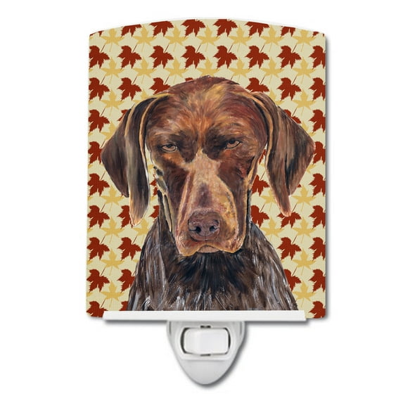 Caroline's Treasures SC9235CNL German Shorthaired Pointer Fall Leaves Portrait Ceramic Night Light, 6x4x3", multicolor