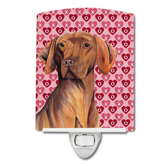 Caroline's Treasures SC9261CNL Vizsla Hearts Love and Valentine's Day Portrait Ceramic Night Light, 6x4x3", multicolor