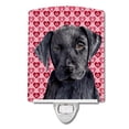 thumbnail image 1 of Labrador Black Hearts Love Valentine Ceramic Night Light, 1 of 2