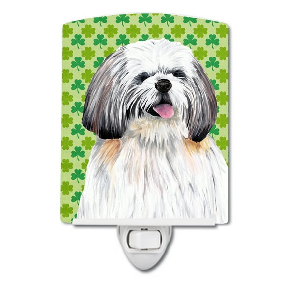 Shih Tzu St. Patrick's Day Portrait Ceramic Night Light