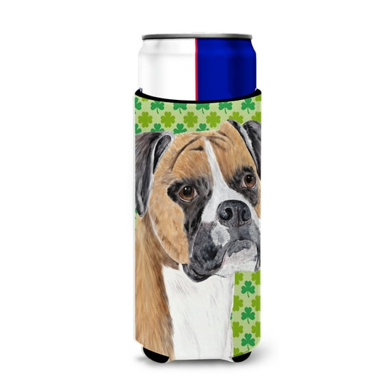Caroline's Treasures SC9310MUK Boxer Shamrock Portrait Hugger for Slim Cans