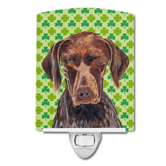 Caroline's Treasures SC9315CNL German Shorthaired Pointer St. Patrick's Day Shamrock Portrait Ceramic Night Light,