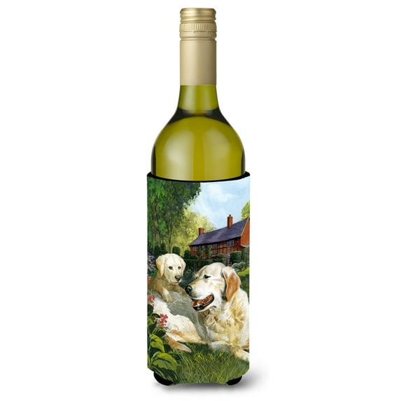 Caroline's Treasures SDSQ0431LITERK Yellow Labradors by Don Squires Wine Bottle Hugger, Wine Bottle, multicolor