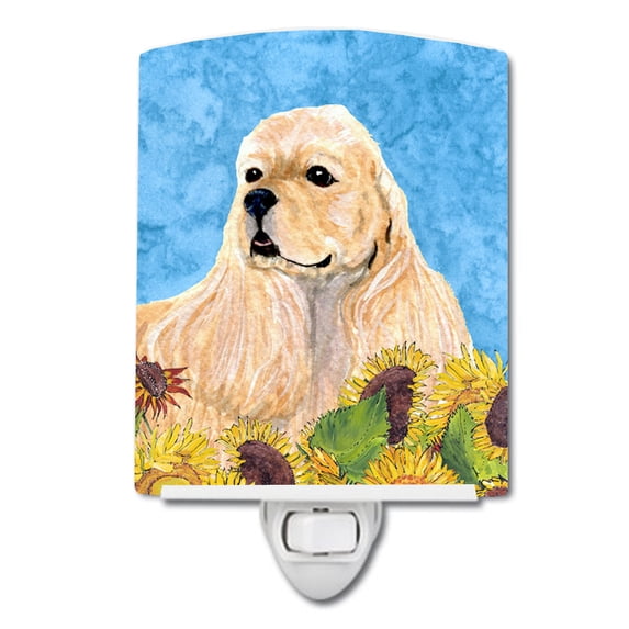 Caroline's Treasures SS4155CNL Cocker Spaniel in Summer Flowers Ceramic Night Light, 6x4x3", multicolor