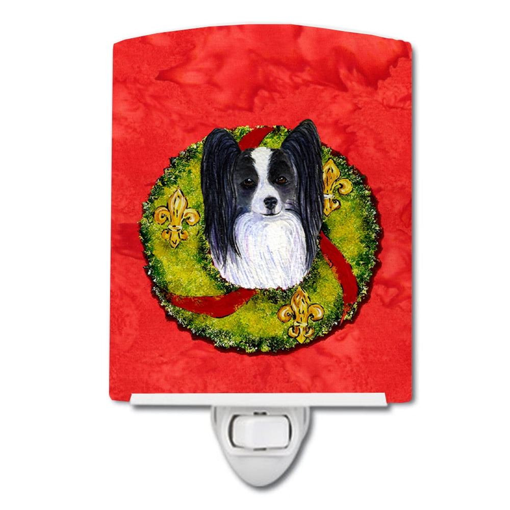 Papillon Cristmas Wreath Ceramic Night Light