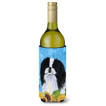 Caroline's Treasures SS4236LITERK Japanese Chin in Summer Flowers Wine Bottle Hugger, Wine Bottle, multicolor