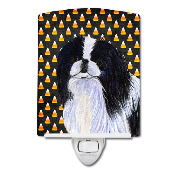 Caroline's Treasures SS4260CNL Japanese Chin Candy Corn Halloween Portrait Ceramic Night Light, 6x4x3", multicolor