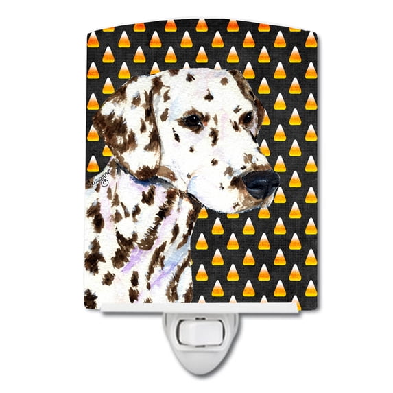 Caroline's Treasures SS4262CNL Dalmatian Candy Corn Halloween Portrait Ceramic Night Light, 6x4x3", multicolor