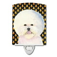 thumbnail image 1 of Bichon Frise Halloween Portrait Ceramic Night Light, 1 of 2
