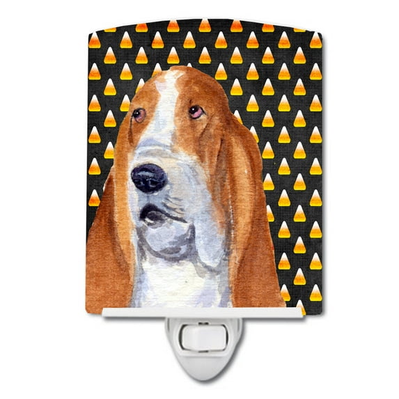 Basset Hound Halloween Portrait Ceramic Night Light