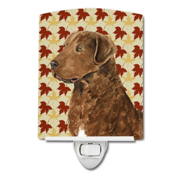 Chesapeake Bay Retriever Fall Portrait Ceramic Night Light