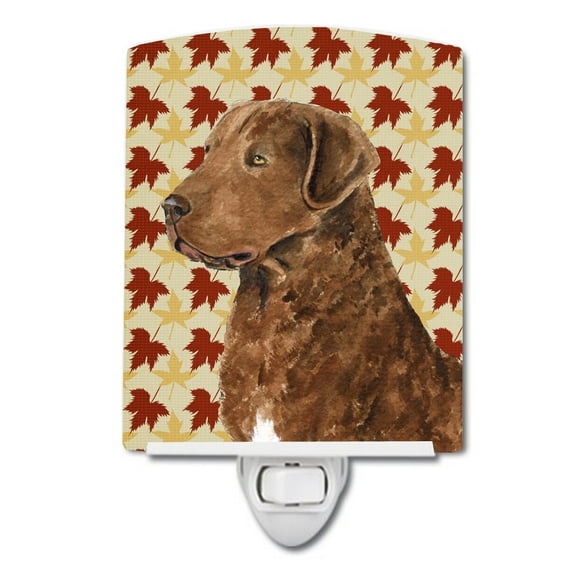 Chesapeake Bay Retriever Fall Portrait Ceramic Night Light