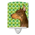 thumbnail image 1 of Caroline's Treasures SS4399CNL Doberman St. Patrick's Day Shamrock Portrait Ceramic Night Light, 6x4x3", multicolor, 1 of 2