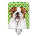 thumbnail image 1 of Caroline's Treasures SS4415CNL Bulldog English St. Patrick's Day Shamrock Portrait Ceramic Night Light, 6x4x3",, 1 of 2