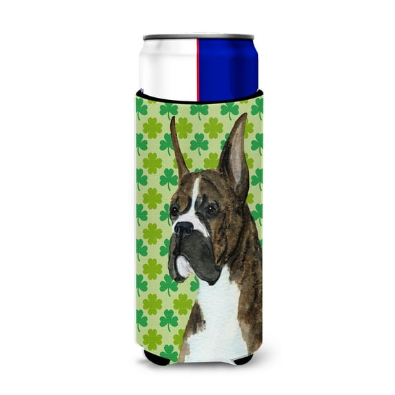 Caroline's Treasures SS4439MUK Boxer Shamrock Portrait Hugger for Slim Cans