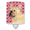 thumbnail image 1 of Caroline's Treasures SS4485CNL French Bulldog Hearts Love and Valentine's Day Portrait Ceramic Night Light, 6x4x3",, 1 of 2