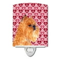 thumbnail image 1 of Caroline's Treasures SS4494CNL Brussels Griffon Hearts Love and Valentine's Day Portrait Ceramic Night Light, 6x4x3",, 1 of 2