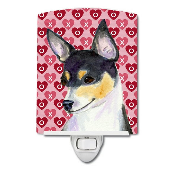 Caroline's Treasures SS4518CNL Chihuahua Hearts Love and Valentine's Day Portrait Ceramic Night Light, 6x4x3",