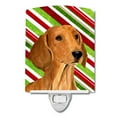 thumbnail image 1 of Caroline's Treasures SS4556CNL Dachshund Candy Cane Holiday Christmas Ceramic Night Light, 6x4x3", multicolor, 1 of 2