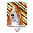 thumbnail image 1 of Basset Hound Candy Cane Holiday Christmas Ceramic Night Light, 1 of 2