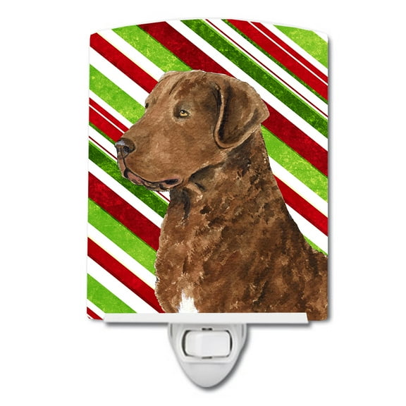 Caroline's Treasures SS4600CNL Chesapeake Bay Retriever Candy Cane Holiday Christmas Ceramic Night Light, 6x4x3",