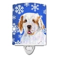 thumbnail image 1 of Caroline's Treasures SS4638CNL Clumber Spaniel Winter Snowflakes Holiday Ceramic Night Light, 6x4x3", multicolor, 1 of 2
