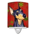 thumbnail image 1 of Caroline's Treasures SS4702CNL Doberman Red and Green Snowflakes Holiday Christmas Ceramic Night Light, 6x4x3",, 1 of 2