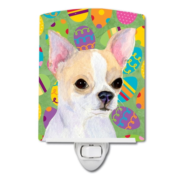 Caroline's Treasures SS4819CNL Chihuahua Easter Eggtravaganza Ceramic Night Light, 6x4x3", multicolor