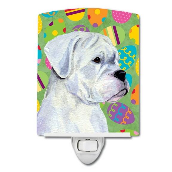 Caroline's Treasures SS4854CNL Boxer Easter Eggtravaganza Ceramic Night Light, 6x4x3", multicolor