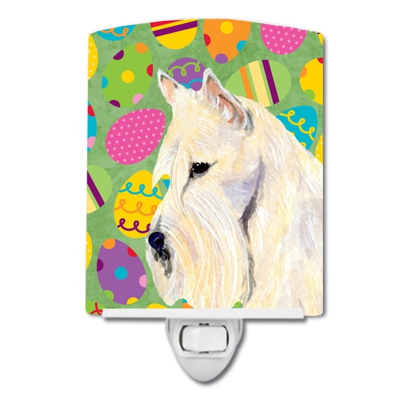 Caroline's Treasures SS4875CNL Scottish Terrier Easter Eggtravaganza Ceramic Night Light, 6x4x3", multicolor