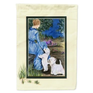 Caroline's Treasures SS8021-FLAG-PARENT Lady with her  Westie Flag, , multicolor