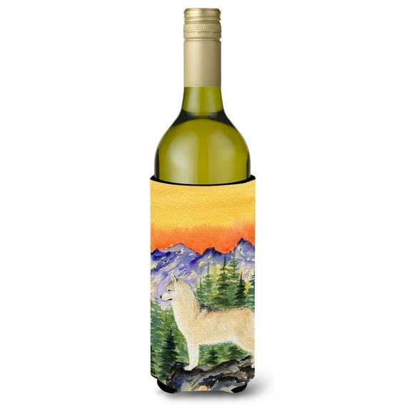 Caroline's Treasures SS8285LITERK Siberian Husky Wine Bottle Hugger, Wine Bottle, multicolor