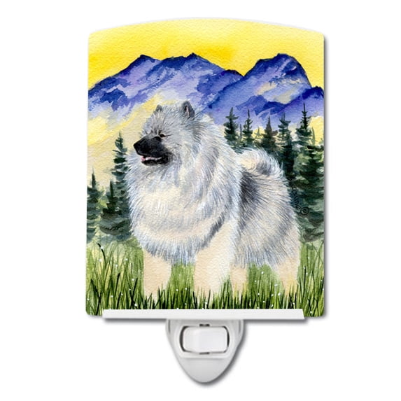 Caroline's Treasures SS8323CNL Keeshond Ceramic Night Light, 6x4x3", multicolor